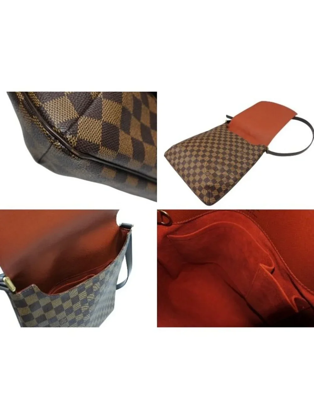 Louis Vuitton Musette Salsa Damier Long Strap Shoulder Bag Brown Gold